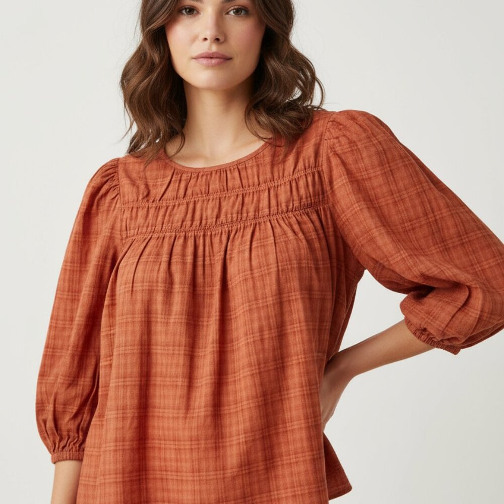 a.n.a a new approach Blouse XL Top Relaxed Fit 3/4th Sleeves Bombay . PXXL